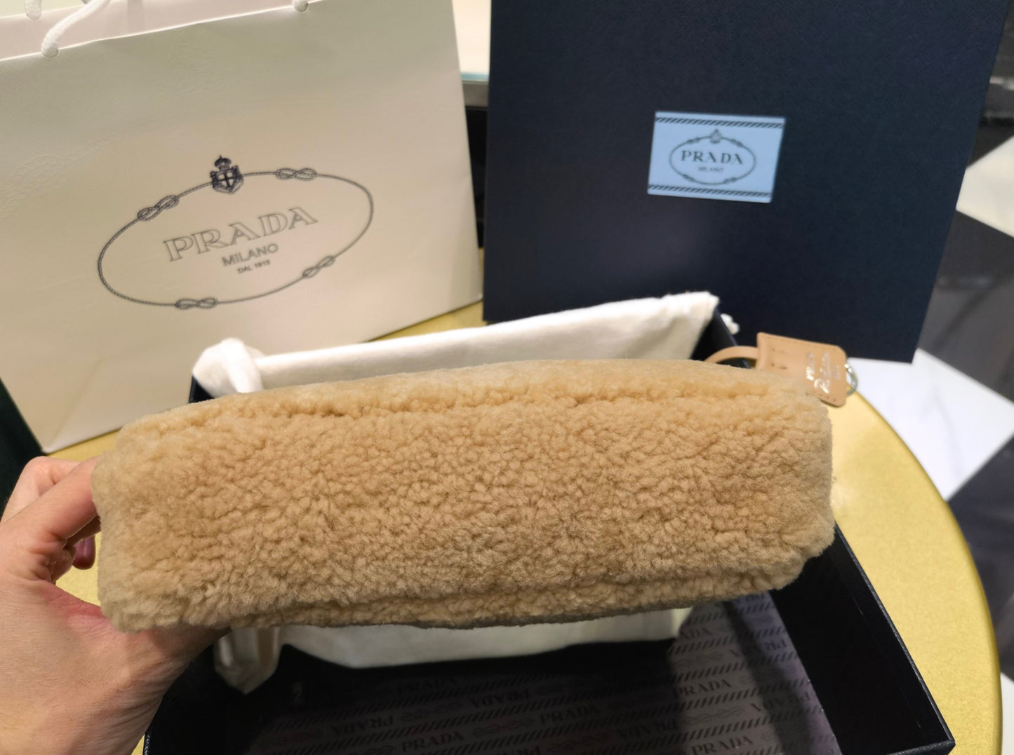 PD RE-EDITION 2000 SHEARLING SHOULDER BAG