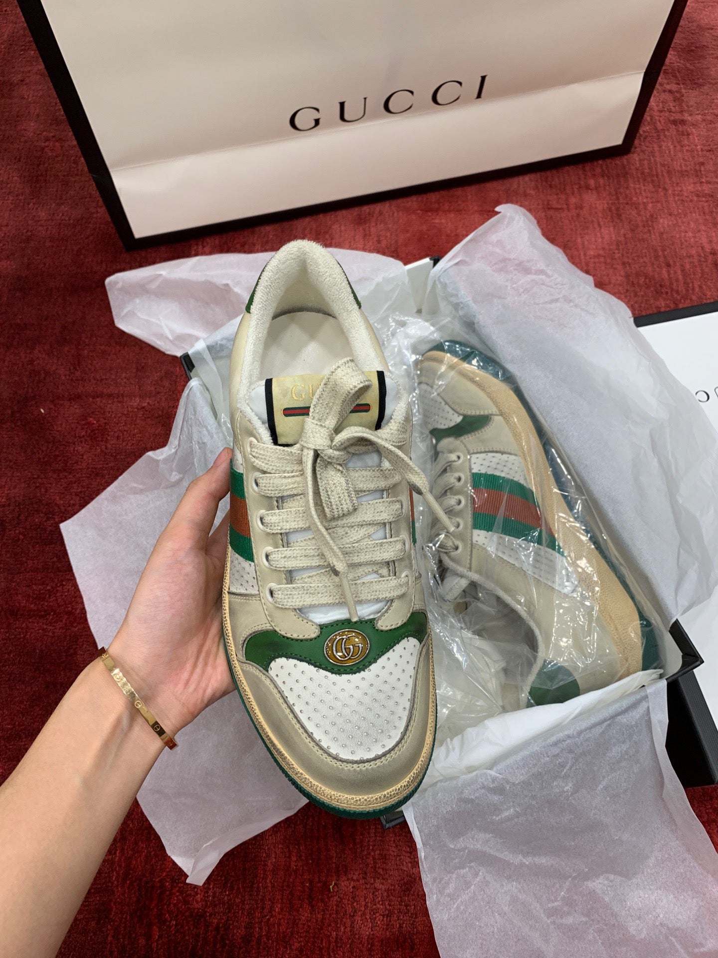 GG SCREENER LEATHER SNEAKERS