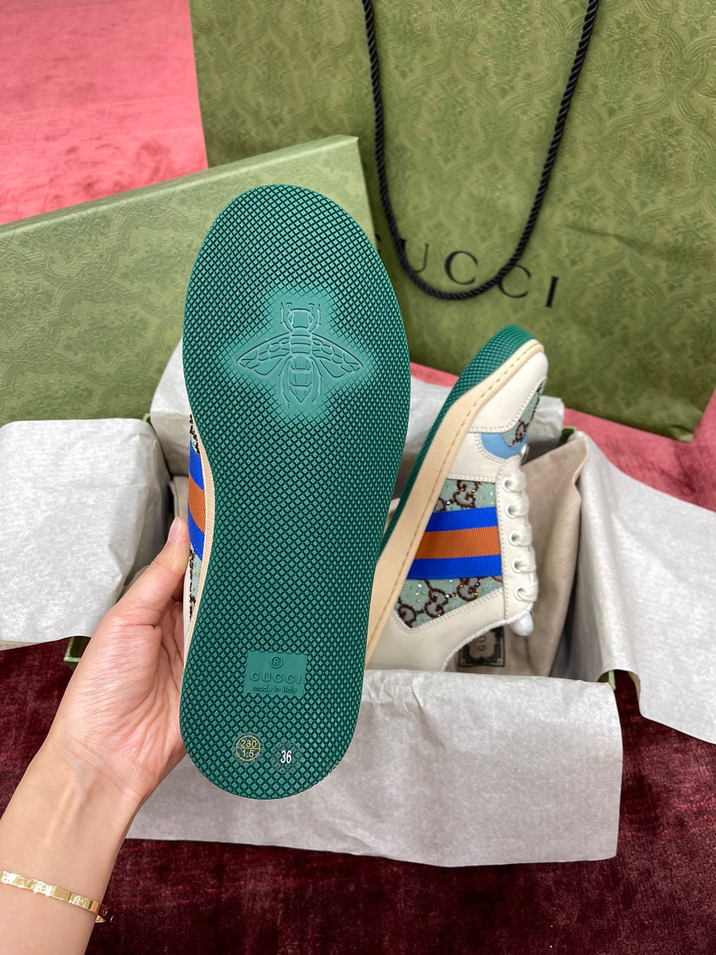 GG SCREENER LEATHER SNEAKERS