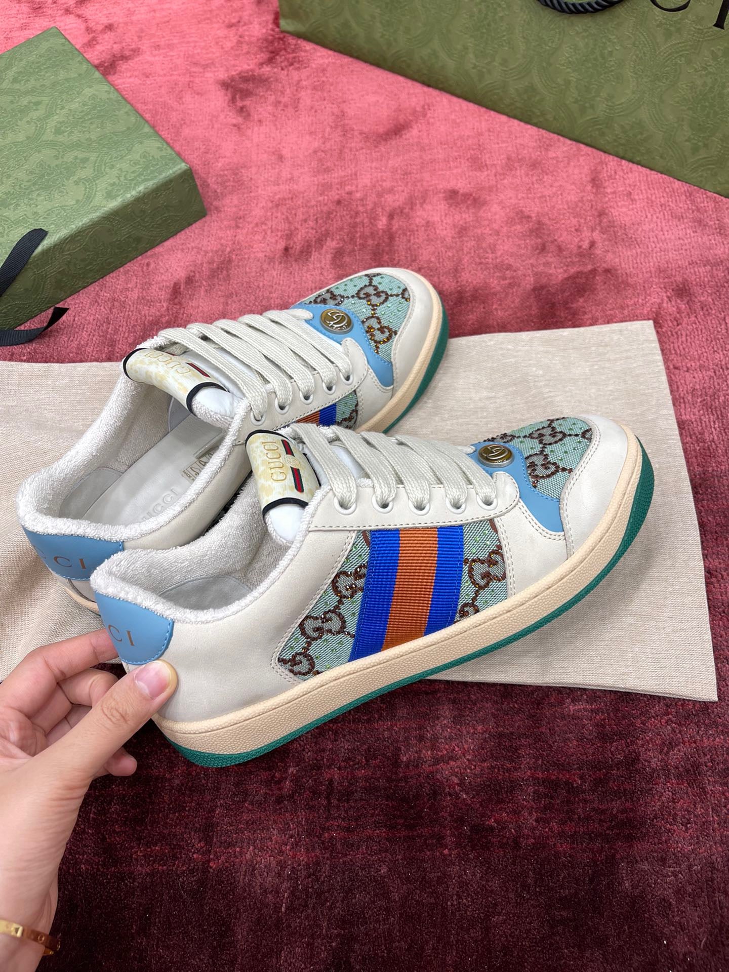 GG SCREENER LEATHER SNEAKERS