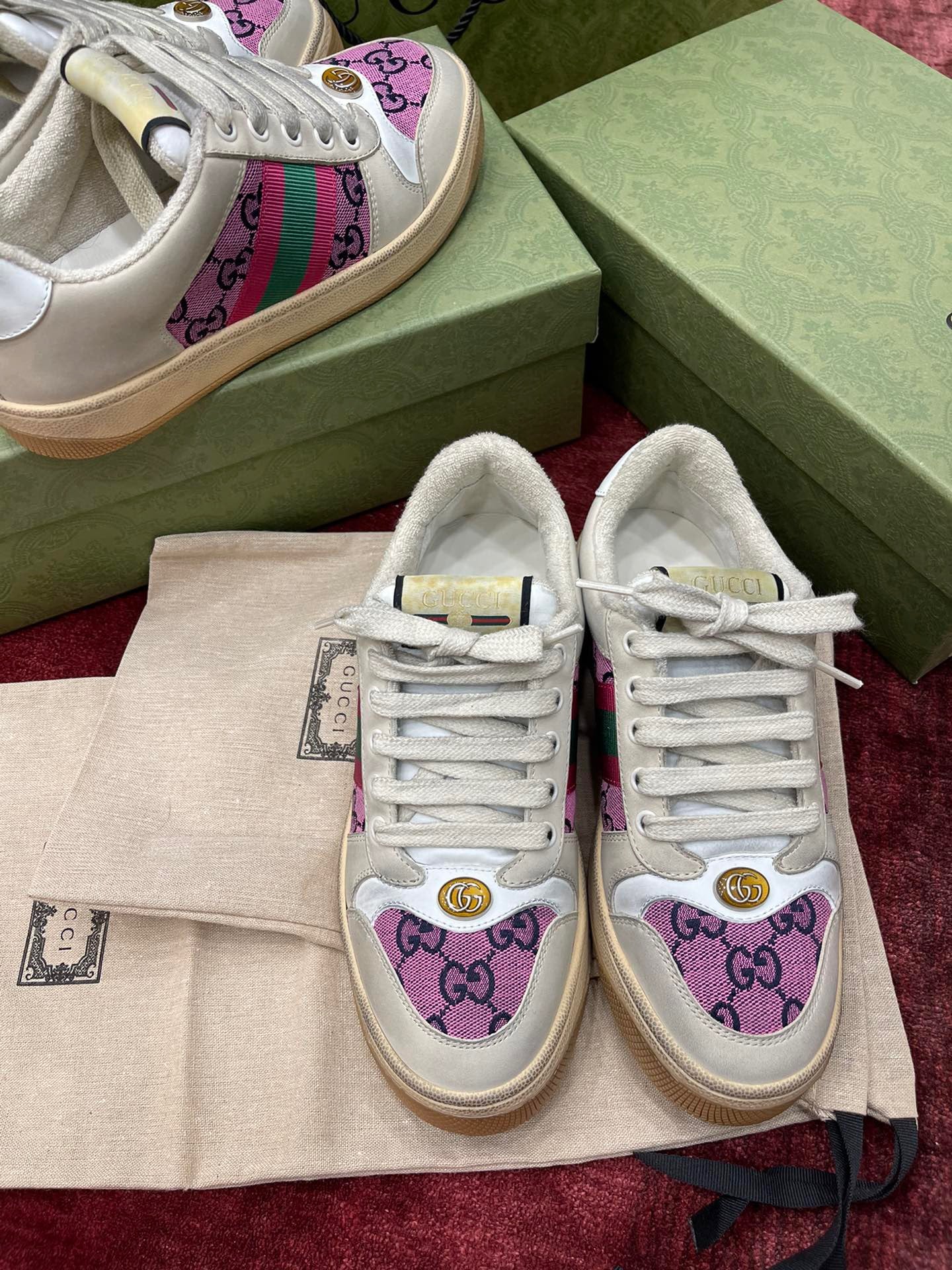 GG SCREENER LEATHER SNEAKERS