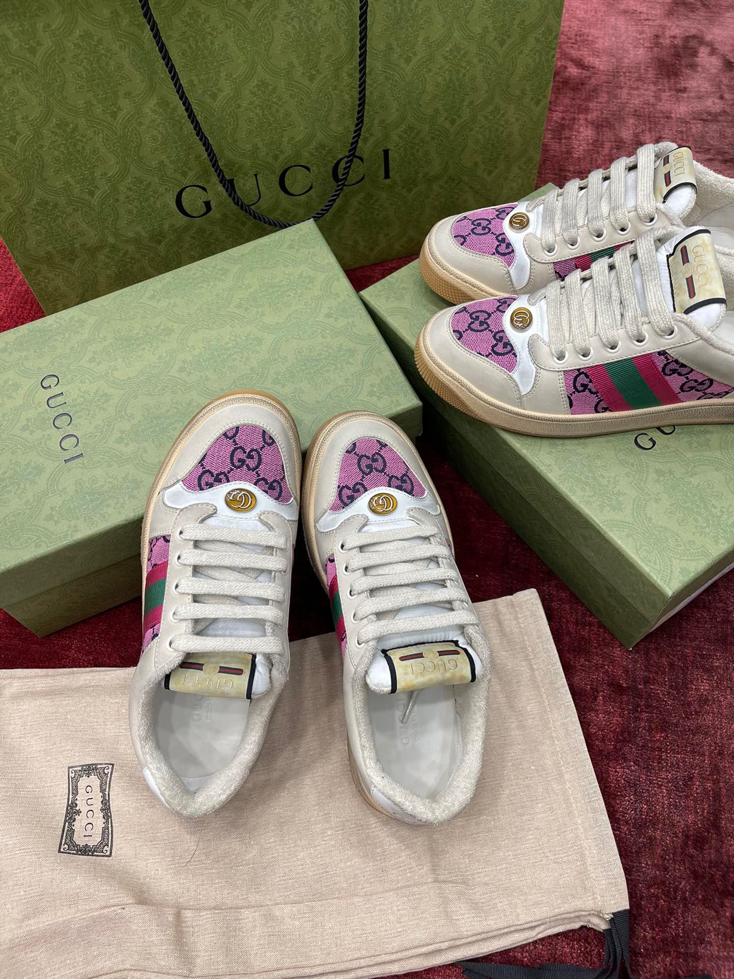 GG SCREENER LEATHER SNEAKERS