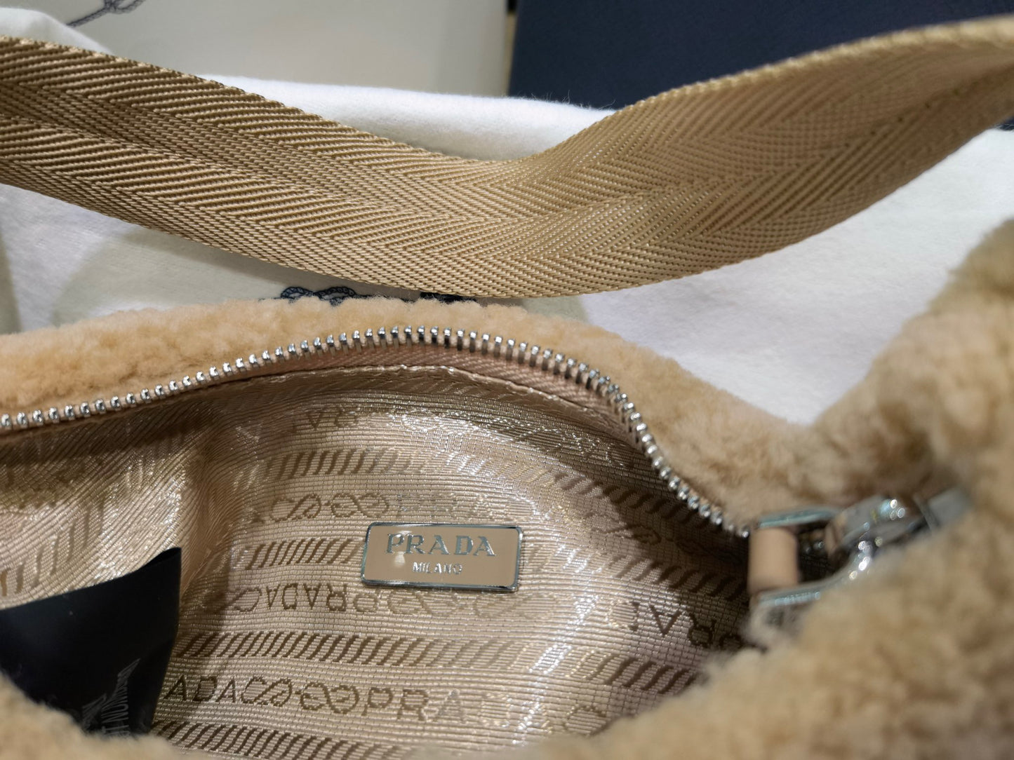 PD RE-EDITION 2000 SHEARLING SHOULDER BAG