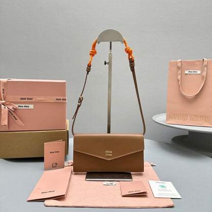 MIU M SHOULDER STRAP WALLET