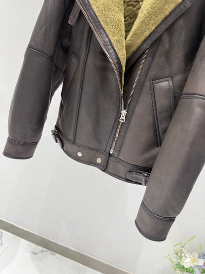 ACNE LEATHER PARKA