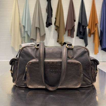 MIU M NAPPA LEATHER TOP HANDLE BAG