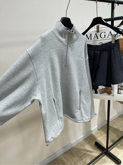 MIU M ZIP SWEATSHIRT