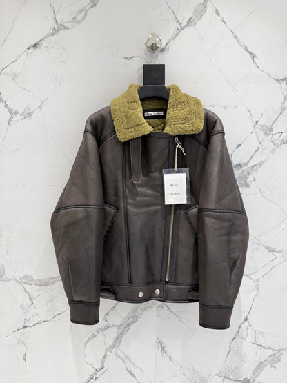 ACNE LEATHER PARKA