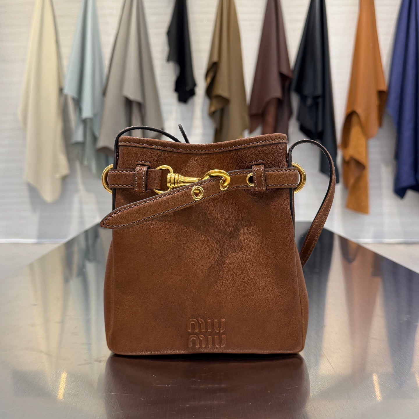 MIU M NAPPA LEATHER POUCH