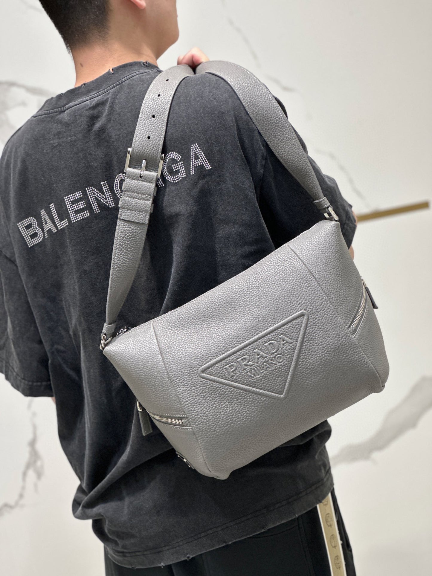 PD LEATHER BAG WITH SHOULDER STRAP
