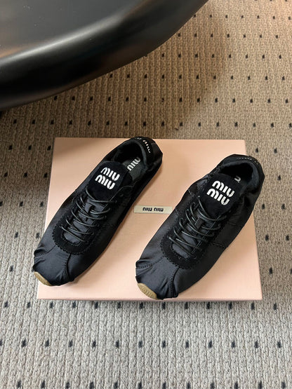 MIU M SATIN SNEAKERS