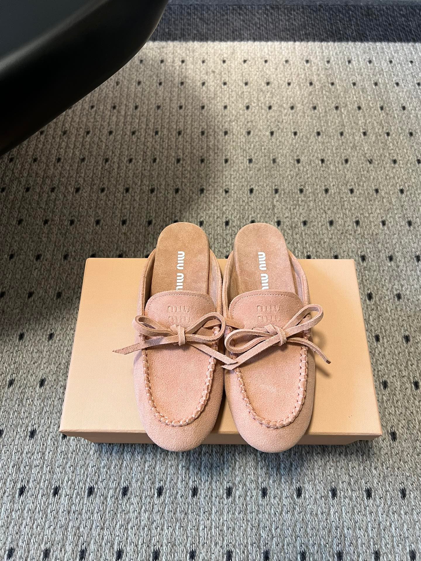 MIU M SUEDE MULES