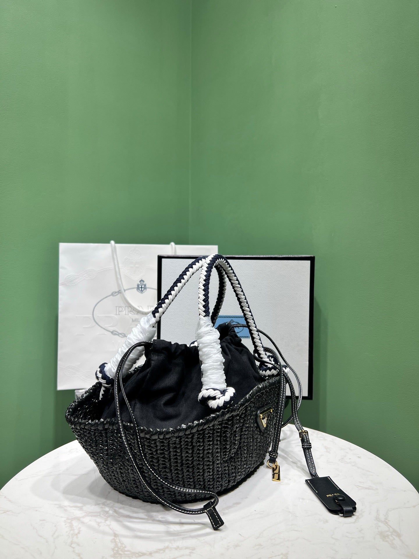 PD RAFFIA CROCHET BAG