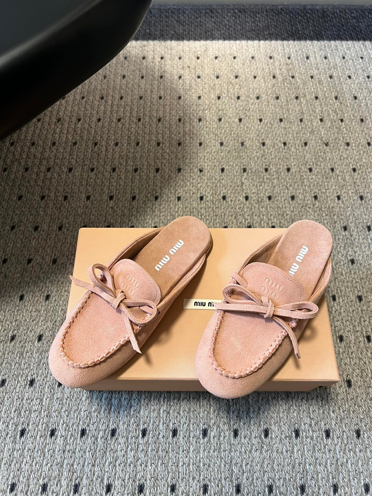MIU M SUEDE MULES
