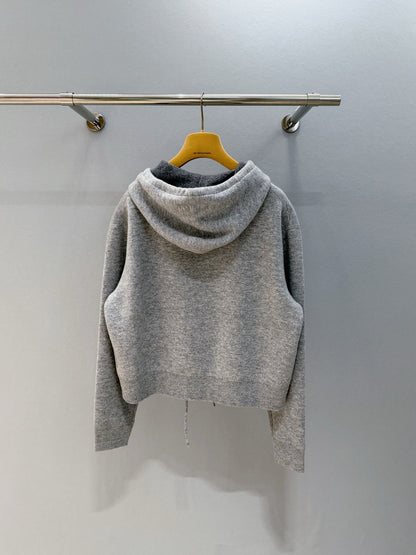 MIU M CASHMERE ZIP HOODIE