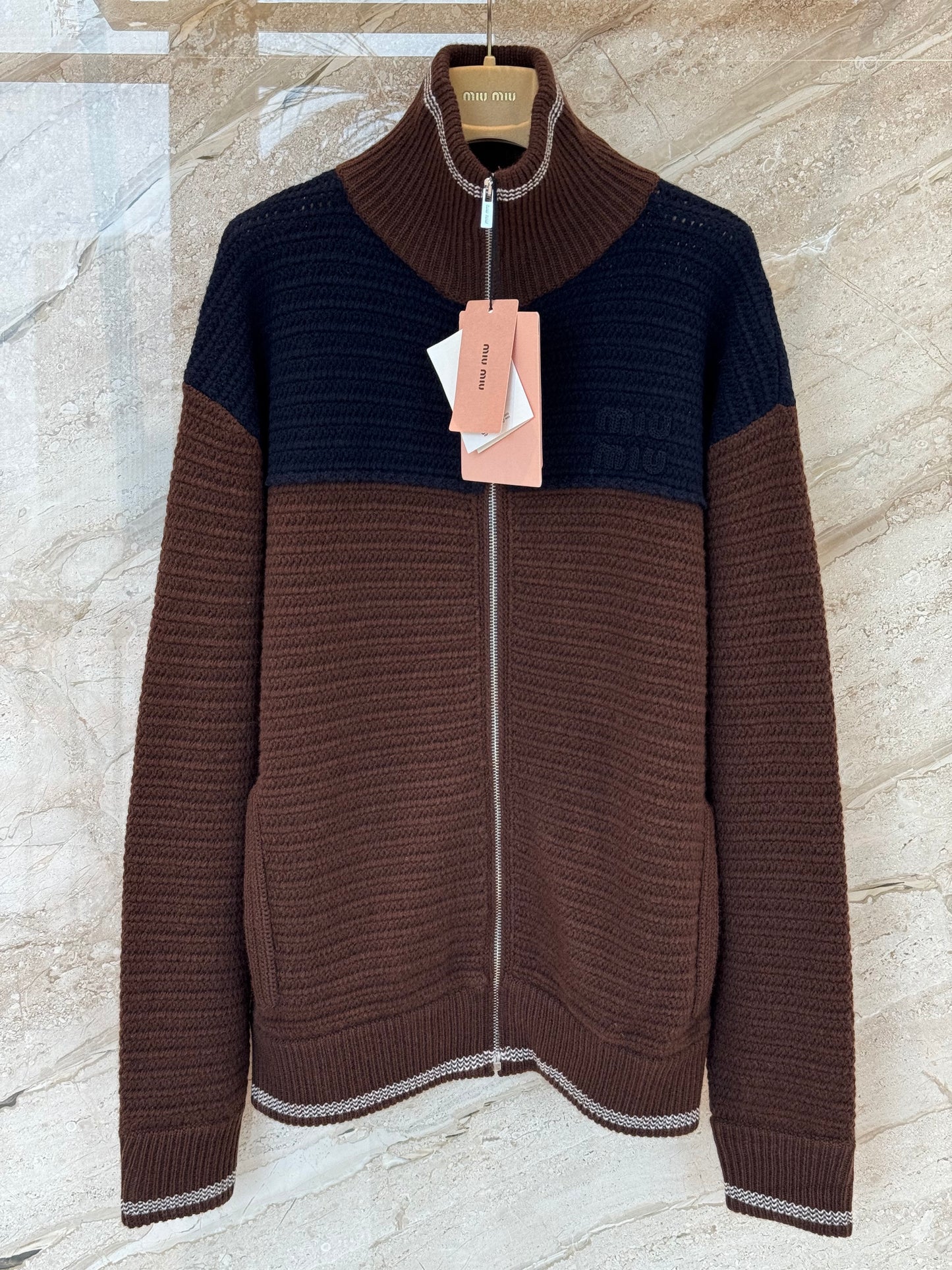 MIU M ZIP CARDIGAN