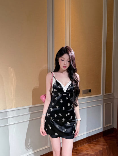 MIU M HAND EMBROIDERED DRESS