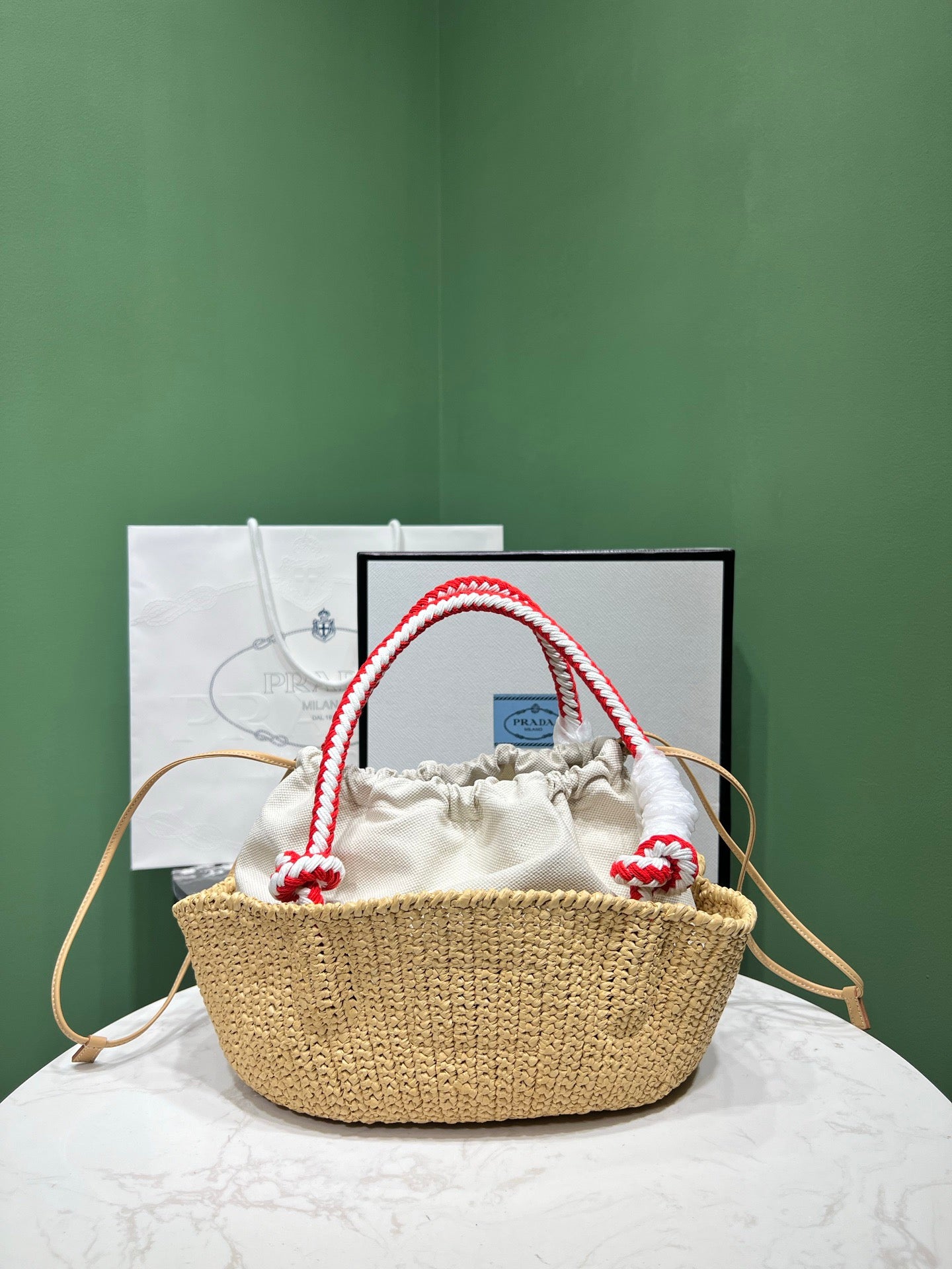PD RAFFIA CROCHET BAG