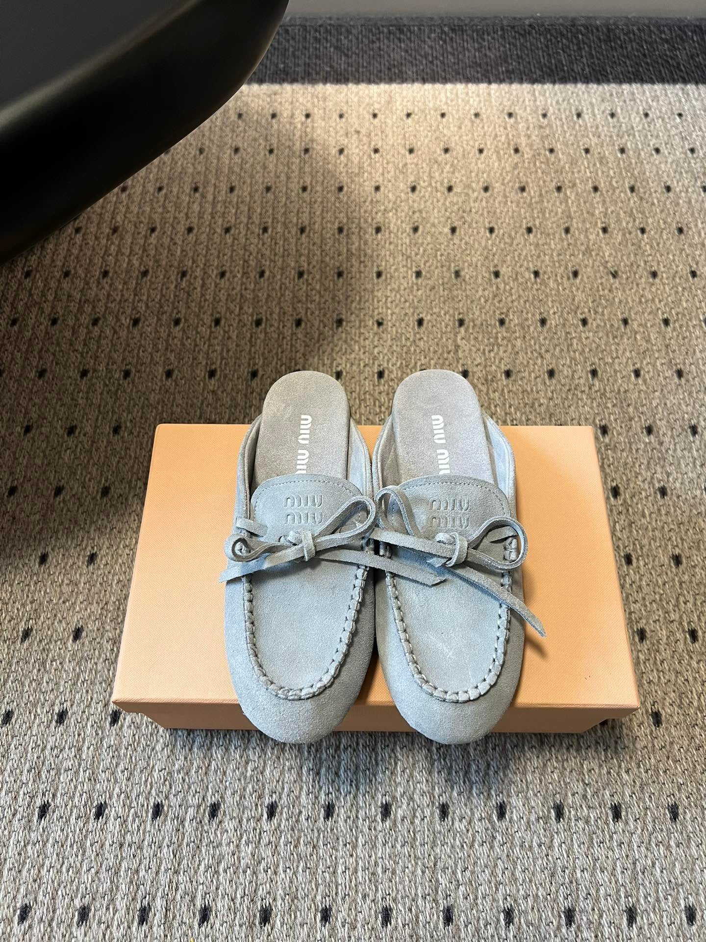 MIU M SUEDE MULES