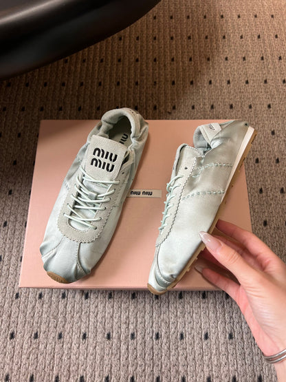 MIU M SATIN SNEAKERS
