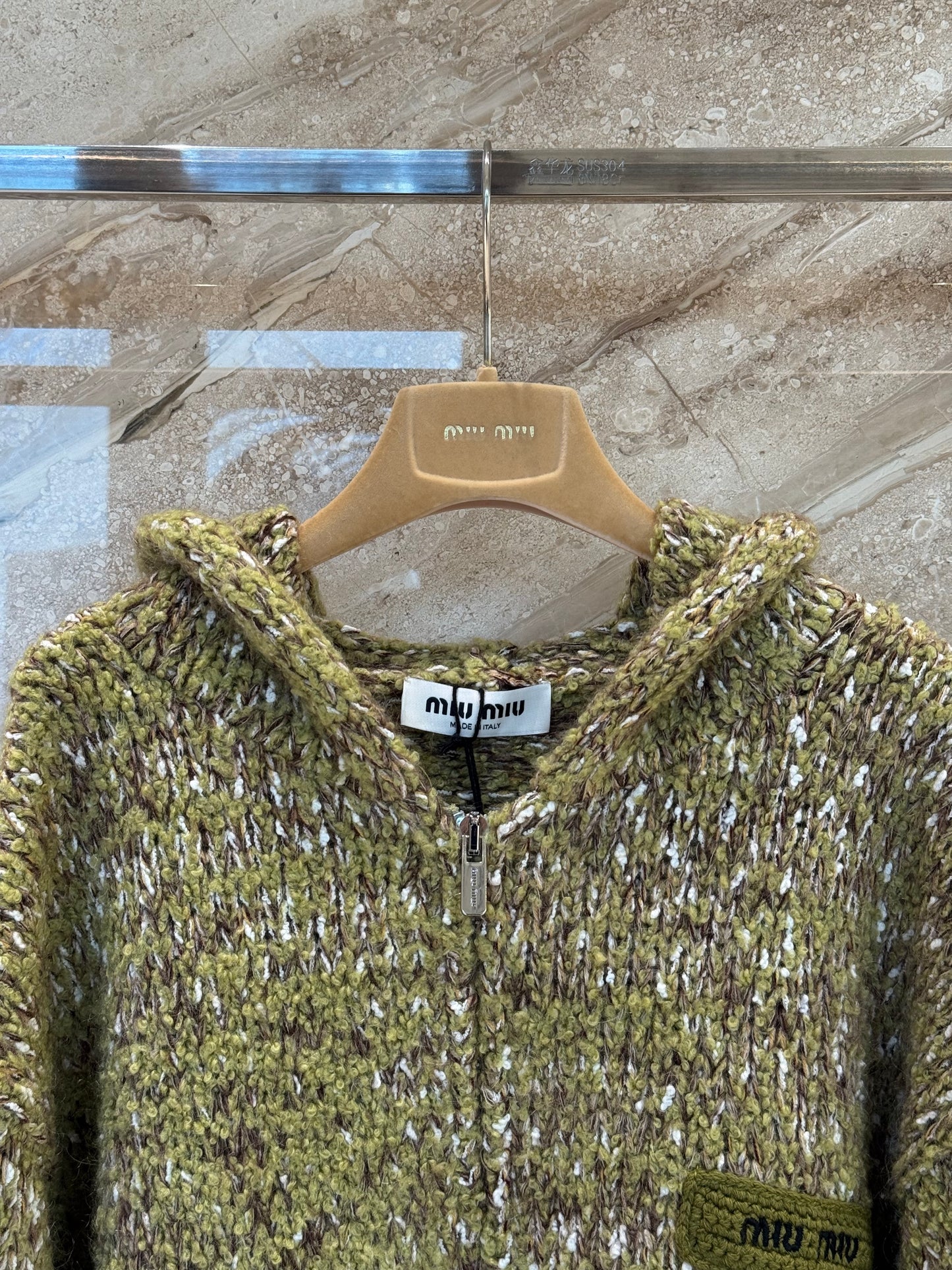 MIU M ZIP CARDIGAN
