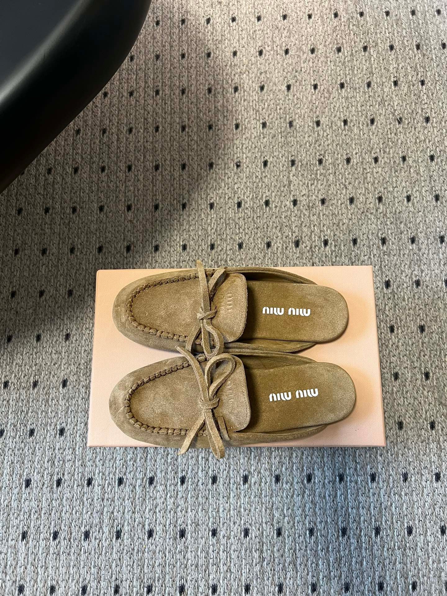 MIU M SUEDE MULES