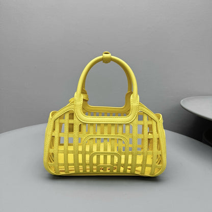 MIU M LEATHER BASKET BAG