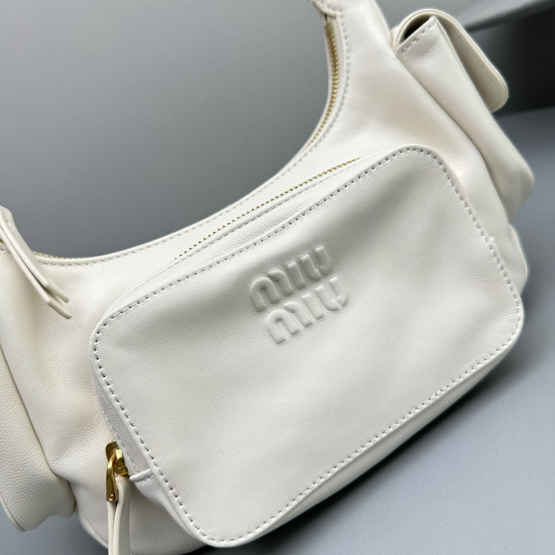 MIU M POCKET NAPPA LEATHER BAG