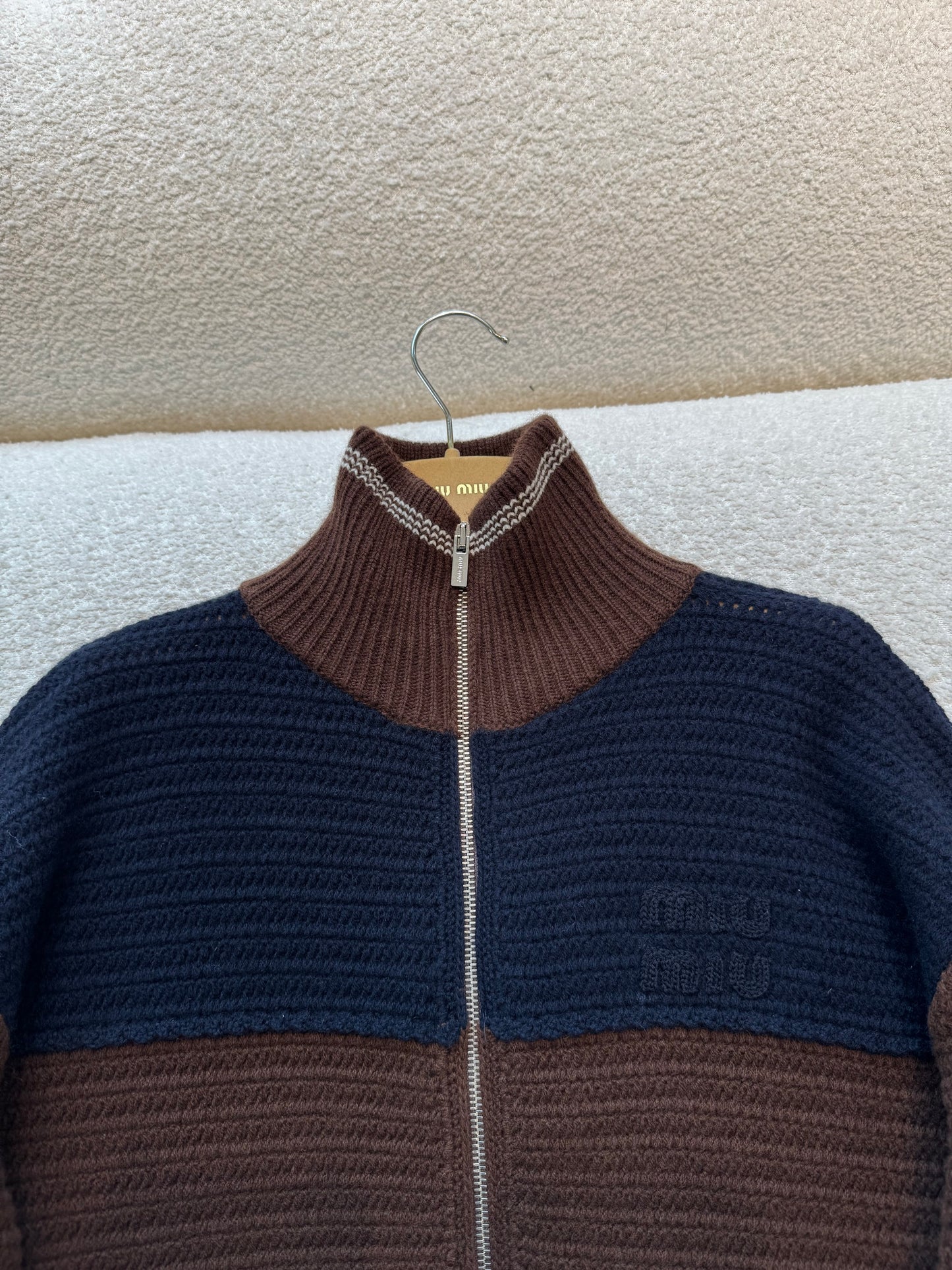 MIU M ZIP CARDIGAN