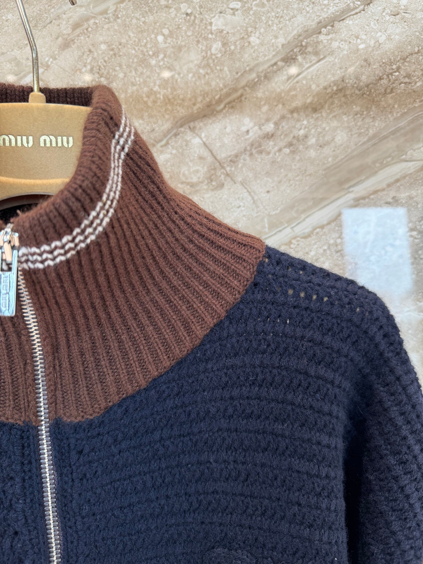 MIU M ZIP CARDIGAN