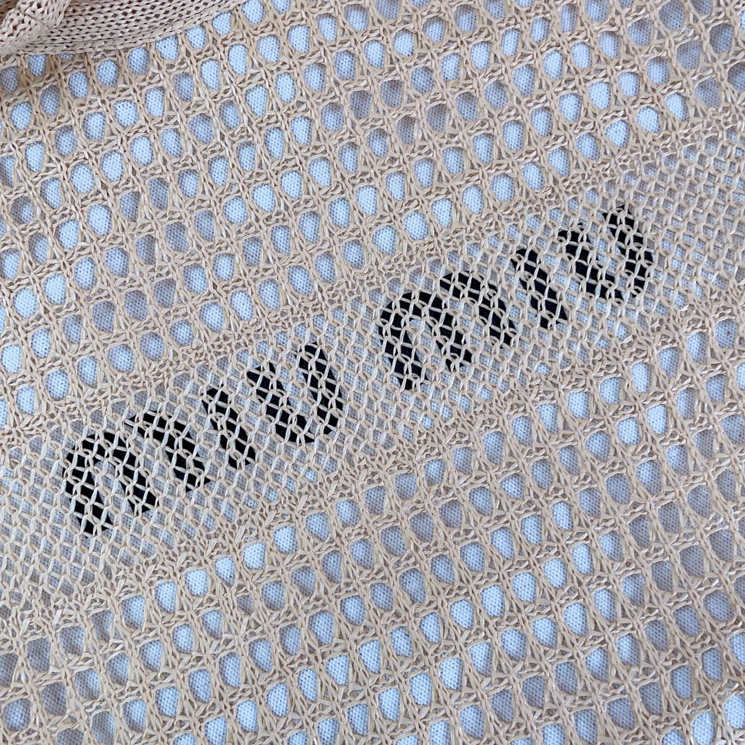 MIU M WOVEN FABRIC TOTE BAG