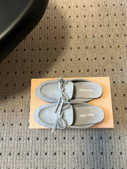 MIU M SUEDE MULES