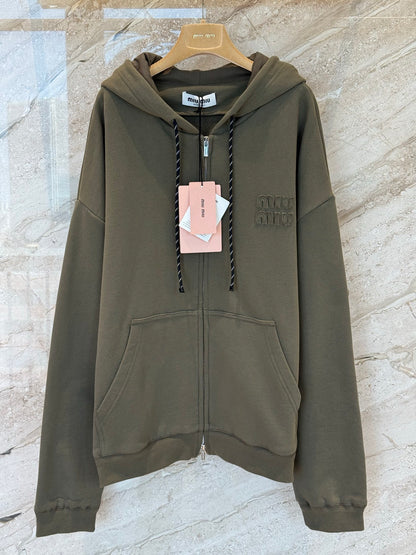 MIU M ZIP HOODIE