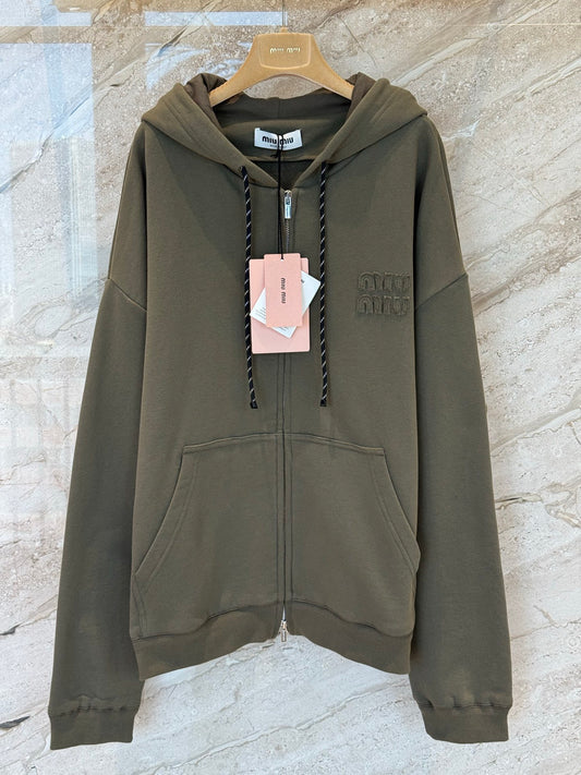 MIU M ZIP HOODIE