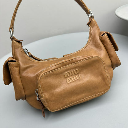 MIU M POCKET NAPPA LEATHER BAG