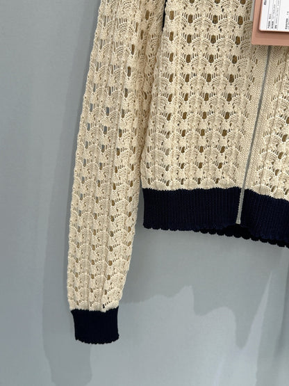 MIU M ZIP CARDIGAN