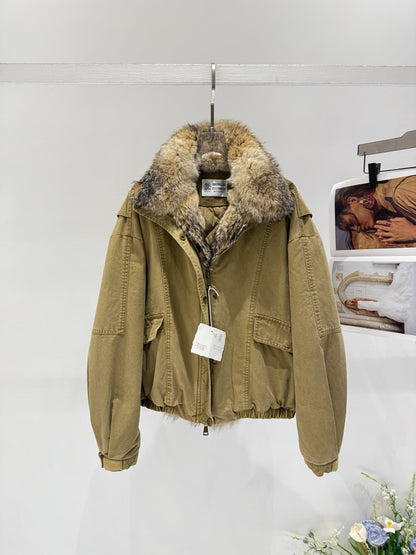 BRUNELLO C FOX FUR PARKA