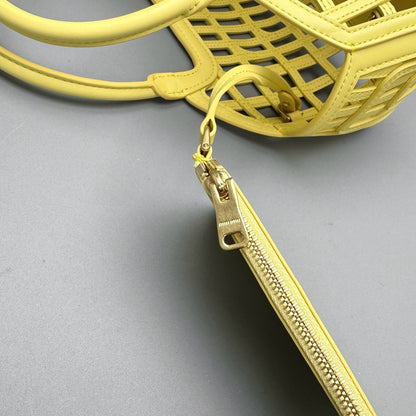 MIU M LEATHER BASKET BAG