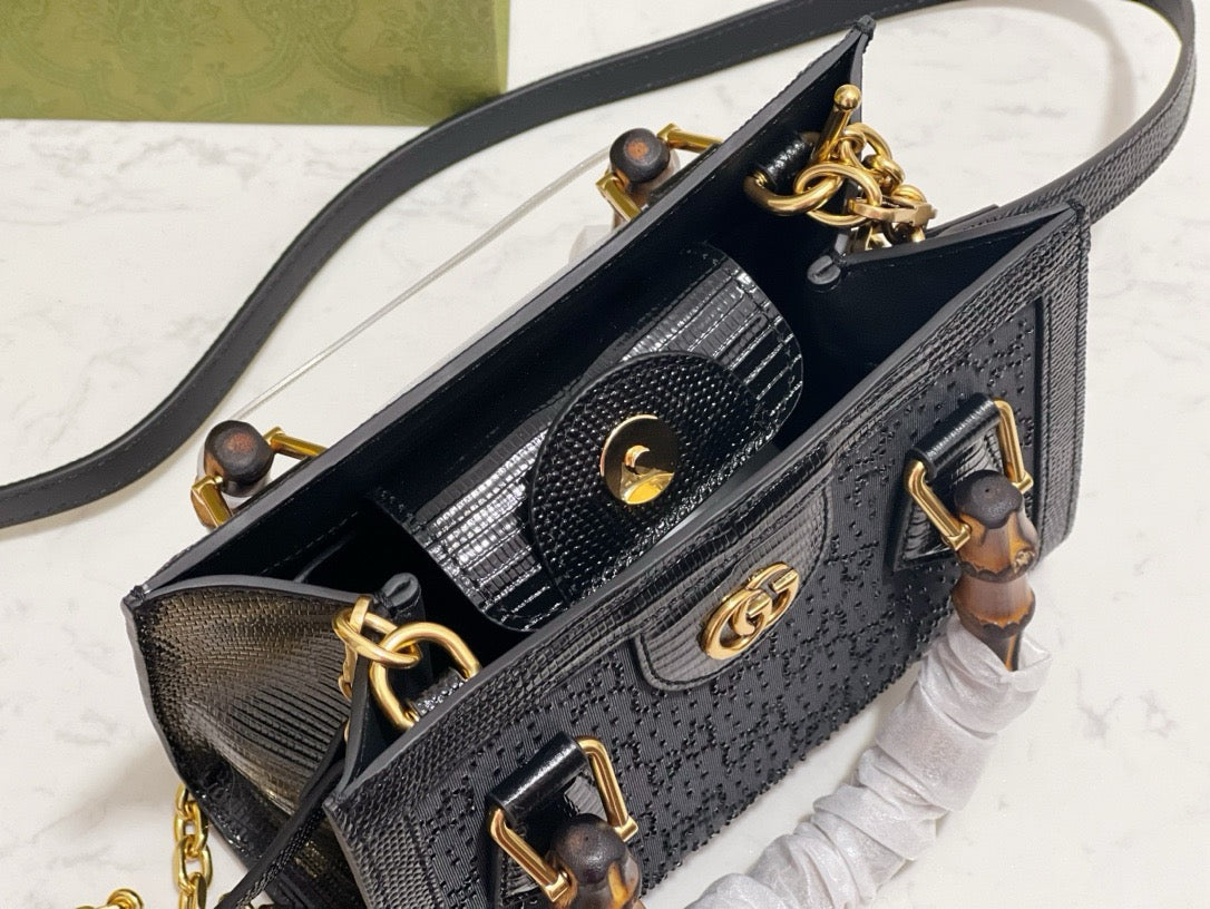 GG DIANA CRYSTALS SMALL TOTE BAG