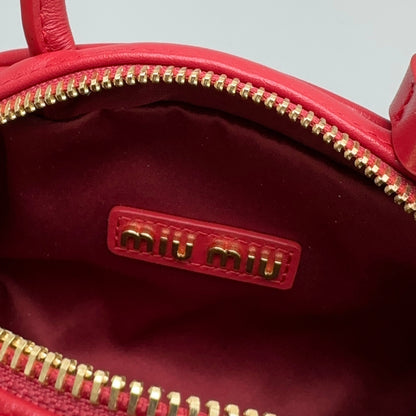 MIU M LEATHER TOP HANDLE BAG