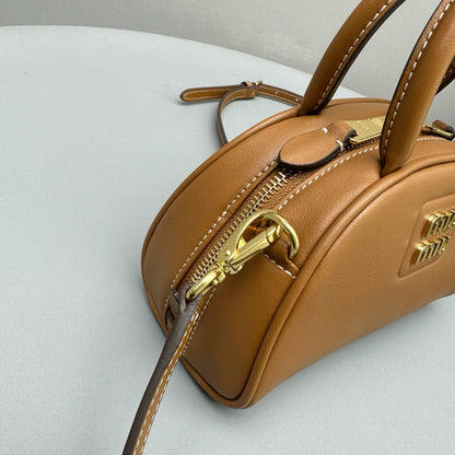 MIU M LEATHER TOP HANDLE BAG