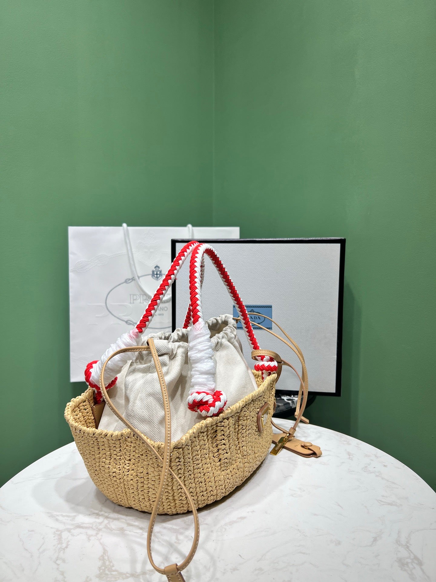 PD RAFFIA CROCHET BAG