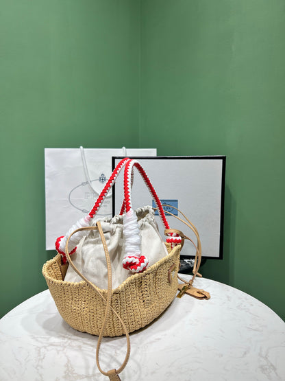 PD RAFFIA CROCHET BAG