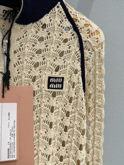 MIU M ZIP CARDIGAN