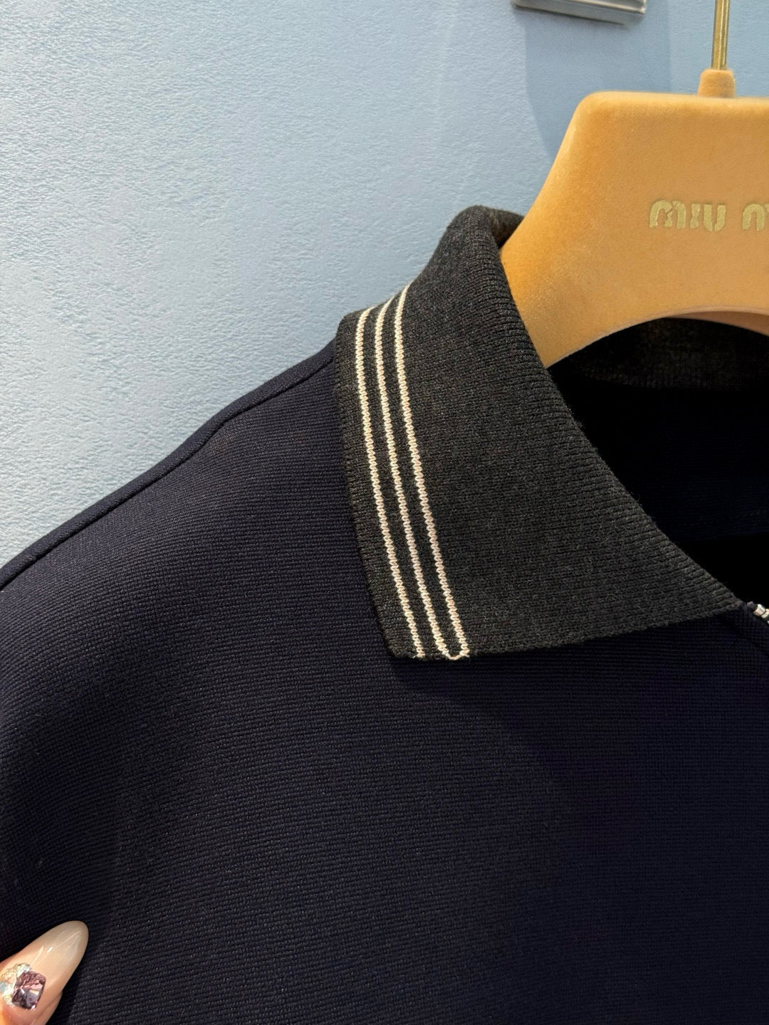 MIU M HALF ZIP SWEATSHIRT