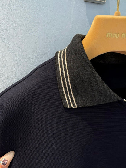 MIU M HALF ZIP SWEATSHIRT