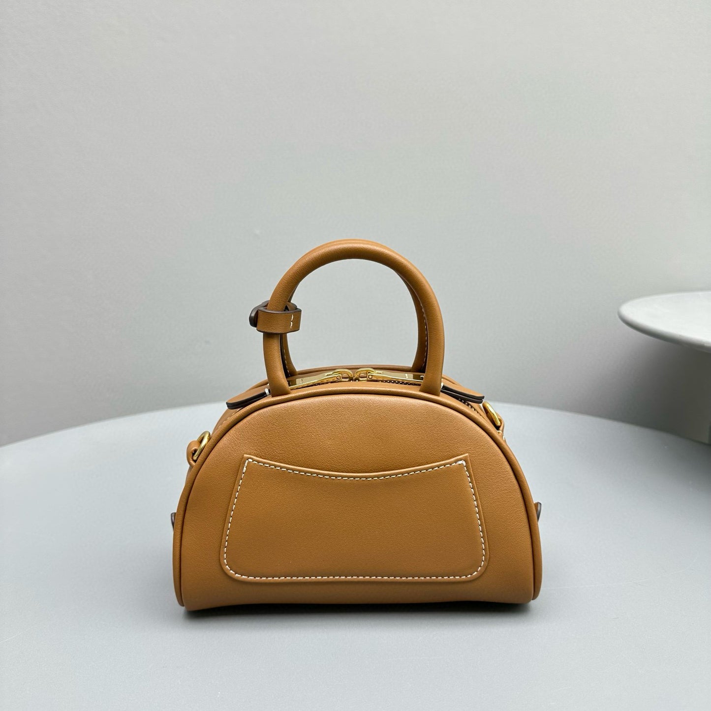 MIU M LEATHER TOP HANDLE BAG