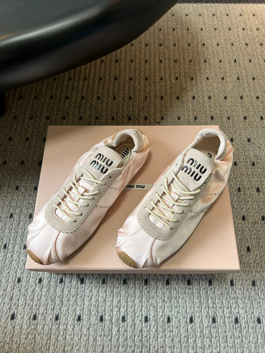 MIU M SATIN SNEAKERS