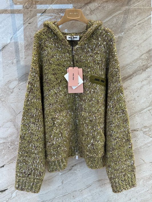 MIU M ZIP CARDIGAN