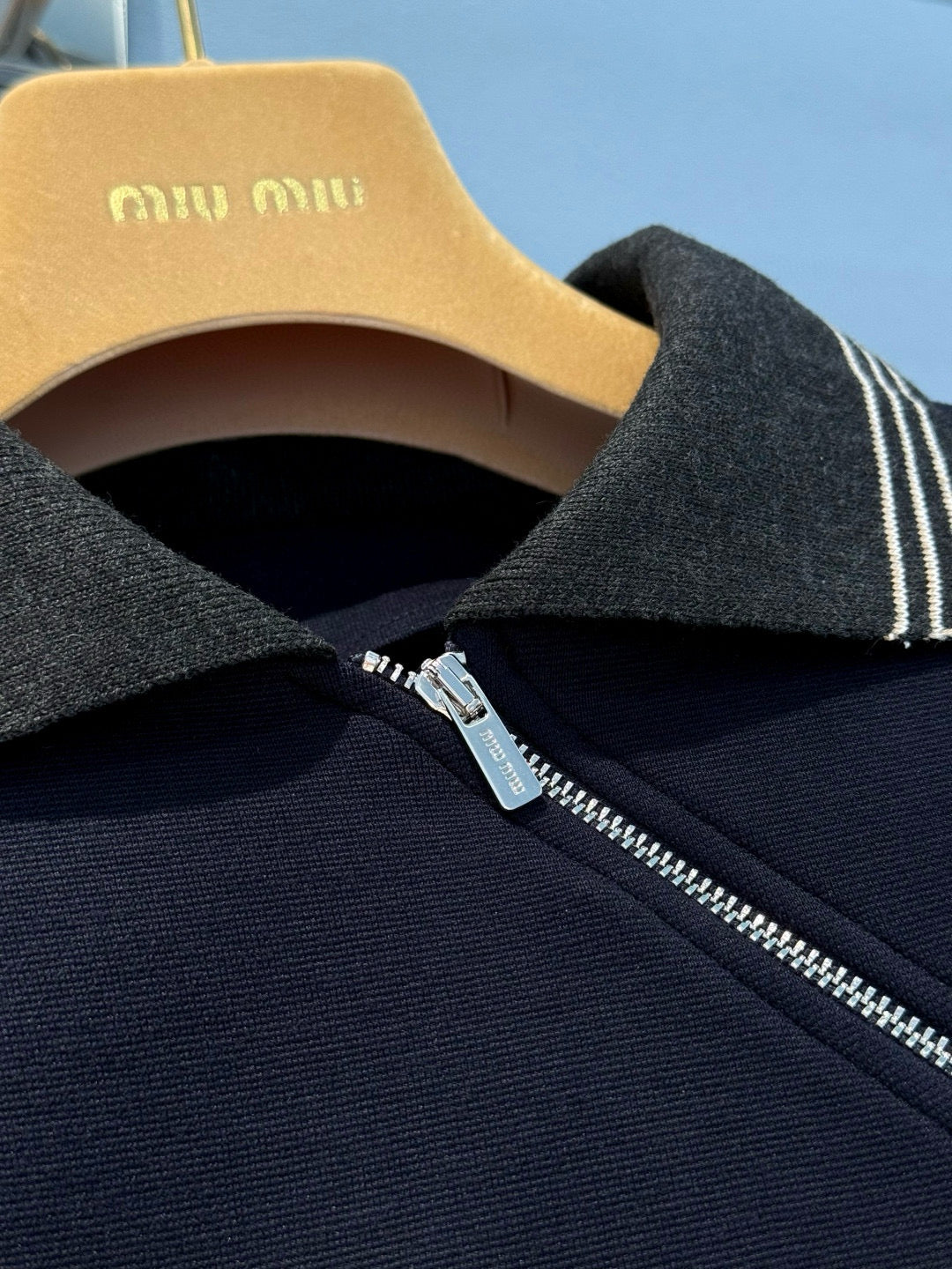 MIU M HALF ZIP SWEATSHIRT